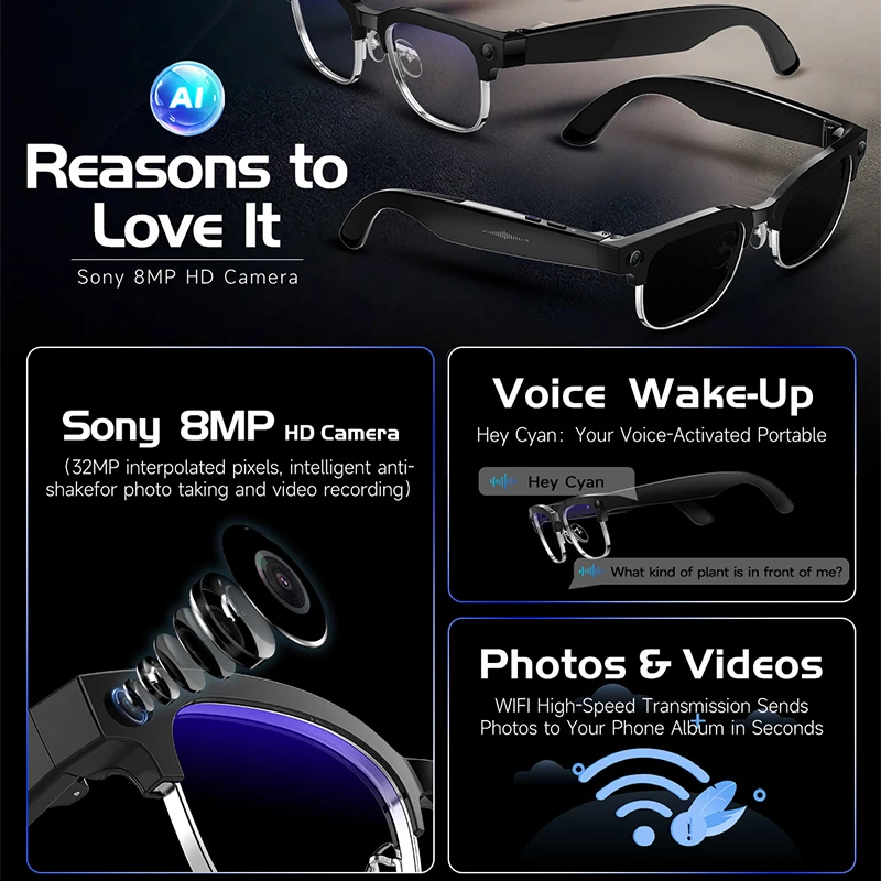 W630 HeyCyan AI Voice Wake-Up  - đánh giá và giá Smart Glasses Lens