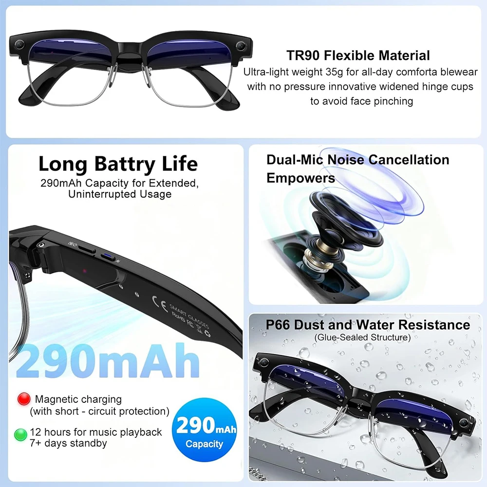 4K Smart AI Glasses 8MP Camera - đánh giá và giá Smart Glasses Lens